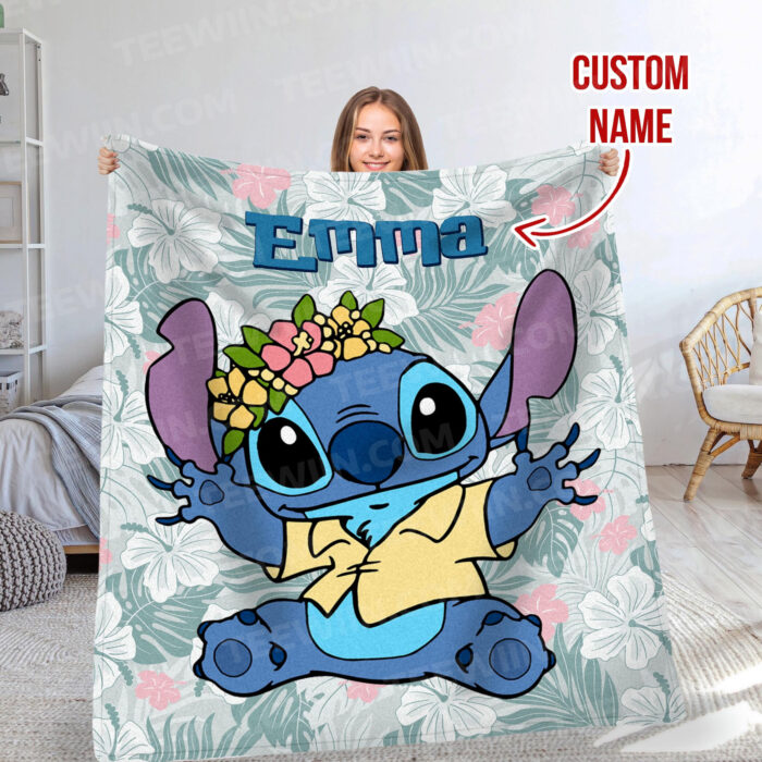 Disney Stitch Printed Soft Blanket, Multipurpose Flannel Blanket Warm Blanket For Car Office Picnic Camping Home - Image 2