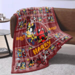 Personalized Bluey Blanket, Red Bluey Deadpool & Wolverine Blanket, Bluey Birthday Blanket, Bluey Family Blanket for Kid - Image 3