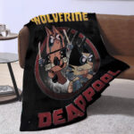 Personalized Bluey Blanket, Red Bluey Deadpool & Wolverine Blanket, Bluey Birthday Blanket, Bluey Family Blanket for Kid - Image 4