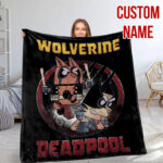Personalized Bluey Blanket, Red Bluey Deadpool & Wolverine Blanket, Bluey Birthday Blanket, Bluey Family Blanket for Kid - Image 5
