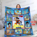 Personalized Bluey Blanket, Bluey Dragon Ball Blanket, Bluey Birthday Blanket, Goku Blanket for Kid