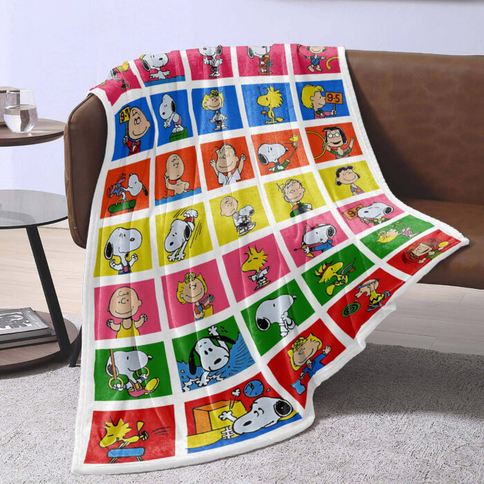 Personalized Snoopy Olympic Blanket, The Peanuts Custom Name Snoopy Blanket, Baby Shower Blanket - Image 3