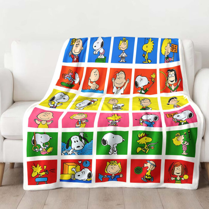 Personalized Snoopy Olympic Blanket, The Peanuts Custom Name Snoopy Blanket, Baby Shower Blanket - Image 2