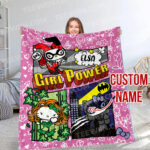 Personalized Hello Kitty Girl Power Blanket, Super Hero Hello Kitty Blanket