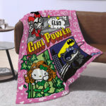 Personalized Hello Kitty Girl Power Blanket, Super Hero Hello Kitty Blanket - Image 3