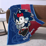 Personalized Hello Kitty Sonic Blanket, Super Hero Hello Kitty Blanket - Image 4