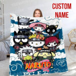 Personalized Hello Kitty Naruto Blanket, Super Hero Hello Kitty Blanket