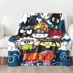 Personalized Hello Kitty Naruto Blanket, Super Hero Hello Kitty Blanket - Image 2