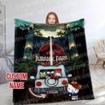 Personalized Hello Kitty Jurassic Park Blanket, Super Hero Hello Kitty Blanket