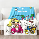 Personalized Hello Kitty Barbie Blanket, Babie Doll Hello Kitty Blanket - Image 2