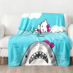 Personalized Hello Kitty Jaws Blanket, Jaws Hello Kitty Blanket - Image 2
