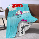 Personalized Hello Kitty Jaws Blanket, Jaws Hello Kitty Blanket - Image 4