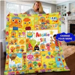 Custom Super Simple Songs Quilt Blanket, Super Simple Bedding Set, Super Simple Kids Bedding Set, Baby Blanket, Cartoon Fleece Blanket