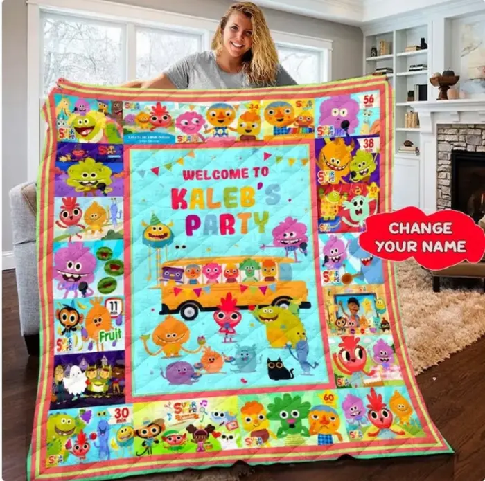 Custom Super Simple Songs Quilt Blanket, Super Simple Bedding Set, Super Simple Kids Bedding Set, Baby Blanket, Cartoon Fleece Blanket - Image 2