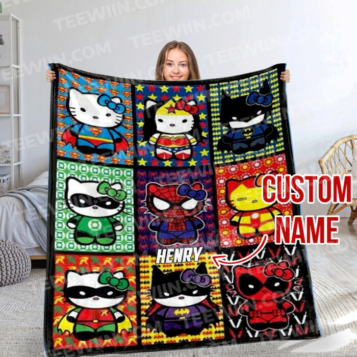 Personalized Name Hello Kitty Soft Blanket, Hello Kitty Cosplay Blanket For - Image 2