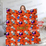 Personalized Snoopy Halloween Blanket, The Peanuts Custom Name Snoopy Blanket, Baby Shower Blanket