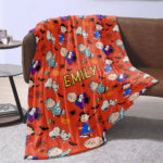 Personalized Snoopy Halloween Blanket, The Peanuts Custom Name Snoopy Blanket, Baby Shower Blanket - Image 3
