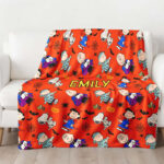 Personalized Snoopy Halloween Blanket, The Peanuts Custom Name Snoopy Blanket, Baby Shower Blanket - Image 2
