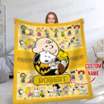 Personalized Snoopy Lovers Blanket, The Peanuts Custom Name Snoopy Blanket, Baby Shower Blanket