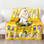 Personalized Snoopy Lovers Blanket, The Peanuts Custom Name Snoopy Blanket, Baby Shower Blanket - Image 2