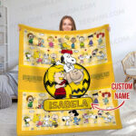 Personalized Snoopy Lovers Blanket, The Peanuts Custom Name Snoopy Blanket, Baby Shower Blanket