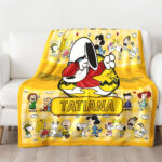 Personalized Snoopy Lovers Blanket, The Peanuts Custom Name Snoopy Blanket, Baby Shower Blanket - Image 2