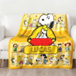 Personalized Snoopy Lovers Blanket, The Peanuts Custom Name Snoopy Blanket, Baby Shower Blanket - Image 3