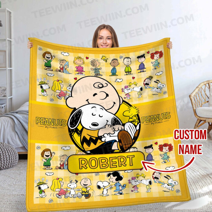Personalized Snoopy Lovers Blanket, The Peanuts Custom Name Snoopy Blanket, Baby Shower Blanket - Image 8