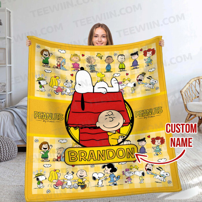 Personalized Snoopy Lovers Blanket, The Peanuts Custom Name Snoopy Blanket, Baby Shower Blanket - Image 9