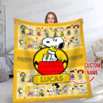 Personalized Snoopy Lovers Blanket, The Peanuts Custom Name Snoopy Blanket, Baby Shower Blanket - Image 7