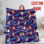 Personalized Bluey Halloween Blanket, Bluey and Friends Blanket, Bluey Birthday Blanket, Bluey Family Blanket for Kid - Image 4