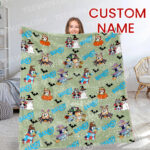 Personalized Bluey Halloween Blanket, Bluey and Friends Blanket, Bluey Birthday Blanket, Bluey Family Blanket for Kid - Image 12