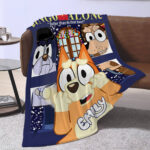 Personalized Bluey Blanket, Home Alone Bluey Blanket, Bluey Birthday Blanket, Family Blanket for Kid - Image 3