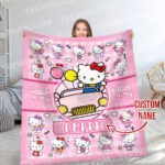 Personalized Name Hello Kitty Soft Blanket, Hello Kitty Lovers Blanket For Kid - Image 4