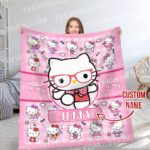 Personalized Name Hello Kitty Soft Blanket, Hello Kitty Lovers Blanket For Kid - Image 6