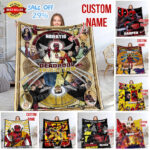 Personalized Name Deadpool and Wolverine Soft Blanket, Mavel Superhero Blanket For Kid