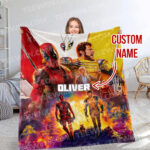 Personalized Name Deadpool and Wolverine Soft Blanket, Mavel Superhero Blanket For Kid - Image 9