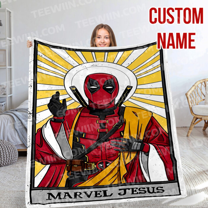 Personalized Name Deadpool and Wolverine Soft Blanket, Mavel Superhero Blanket For Kid - Image 6