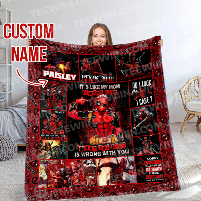Personalized Name Deadpool and Wolverine Soft Blanket, Mavel Superhero Blanket For Kid - Image 10