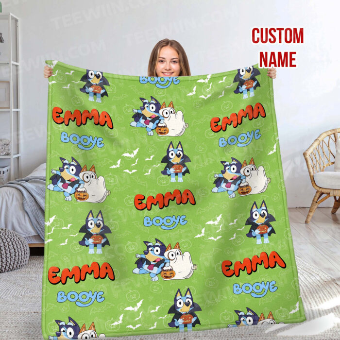 Personalized Bluey Blanket, Bluey Fabric Dog, Bluey and Bingo Fabric Blanket, Bluey Birthday Blanket, Bluey Family Blanket for Kid - Image 6