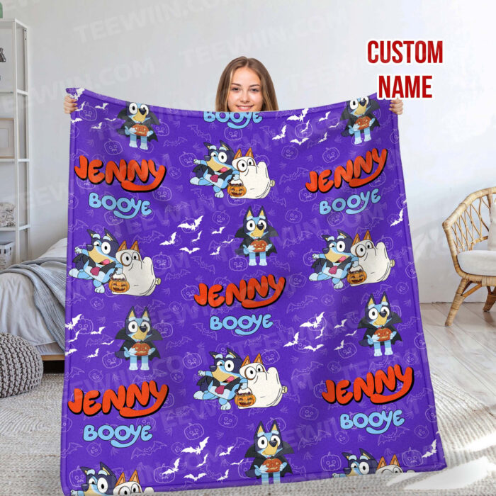 Personalized Bluey Blanket, Bluey Fabric Dog, Bluey and Bingo Fabric Blanket, Bluey Birthday Blanket, Bluey Family Blanket for Kid - Image 9
