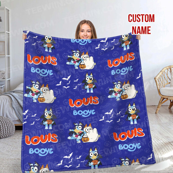 Personalized Bluey Blanket, Bluey Fabric Dog, Bluey and Bingo Fabric Blanket, Bluey Birthday Blanket, Bluey Family Blanket for Kid - Image 7