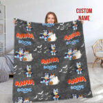 Personalized Bluey Blanket, Bluey Fabric Dog, Bluey and Bingo Fabric Blanket, Bluey Birthday Blanket, Bluey Family Blanket for Kid - Image 3