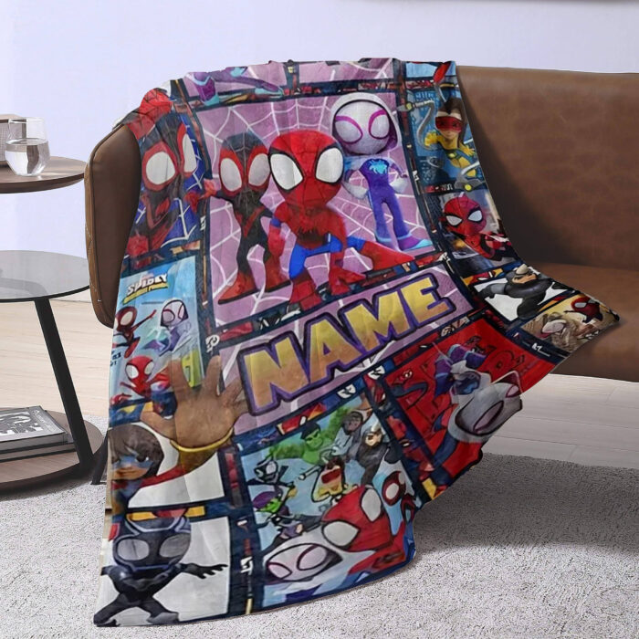 Personalized Name Disney Spider Man Blanket, Spider-Man Blanket, Spider-Man and His Amazing Friends Blanket - Image 3
