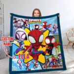Personalized Name Disney Spider Man Blanket, Spider-Man Blanket, Spider-Man and His Amazing Friends Blanket