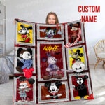 Personalized Name Disney Mickey Halloween Blanket, Custom Name Mickey Blanket