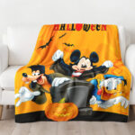 Personalized Name Disney Mickey Halloween Blanket, Custom Name Mickey Blanket - Image 3
