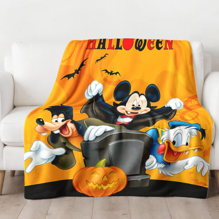 Personalized Name Disney Mickey Halloween Blanket, Custom Name Mickey Blanket - Image 3
