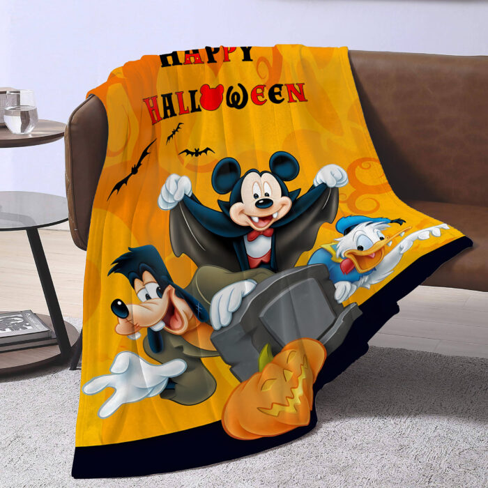 Personalized Name Disney Mickey Halloween Blanket, Custom Name Mickey Blanket - Image 2