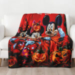 Personalized Name Disney Mickey Halloween Blanket, Custom Name Mickey Blanket - Image 2